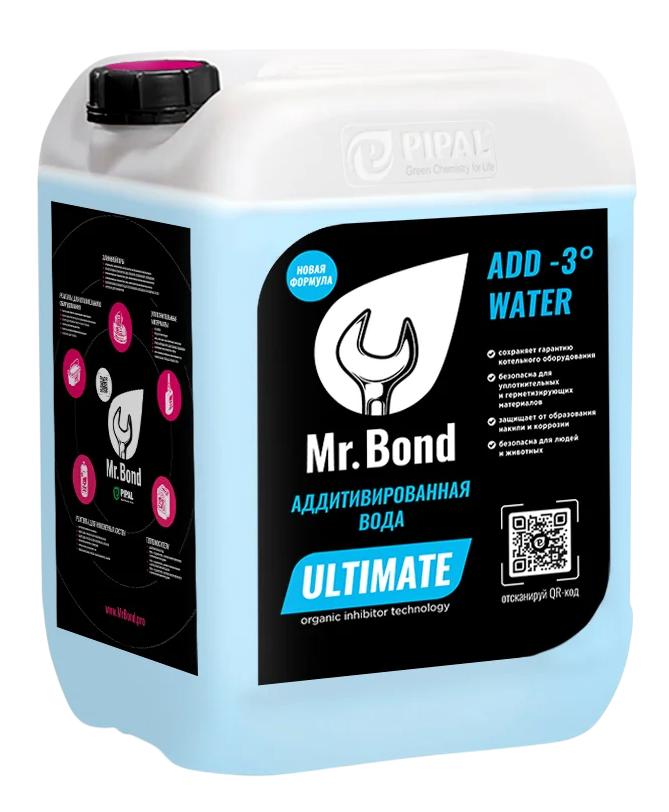 Вода аддитивированная (подготовленная) для систем отопления, 10 кг Mr.Bond® ADD WATER купить с доставкой по РФ