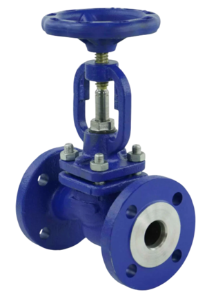 Клапан запорный сальниковый DN.ru VSO2130M-F-S Ду15 Ру40, фланцевый, корпус - сталь GS-C25, уплотнение - металл, управление - штурвал