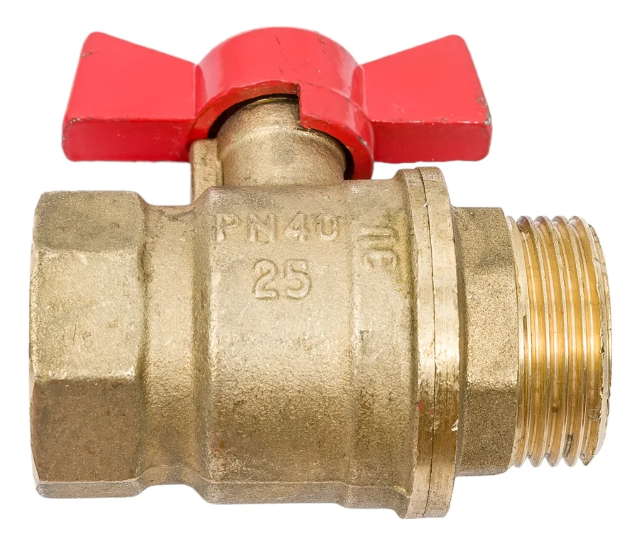 Кран шаровой латунь А31 Ду25 Ру40 м/р полнопроходной бабочка БАЗ купить с доставкой по РФ