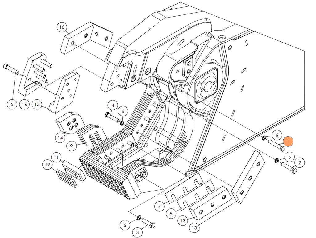 Болт (20*110) 53112 на гидроножницы Delta SH310R (аналог) купить с доставкой по РФ
