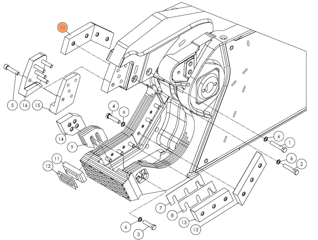 Нож подвижный (левый) SH310-56 на гидроножницы Delta SH310R (аналог) купить с доставкой по РФ