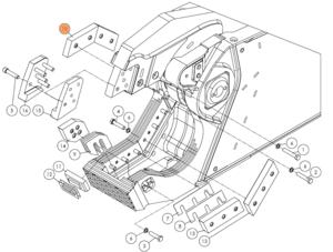 Нож подвижный (левый) SH310-56 на гидроножницы Delta SH310R (аналог)