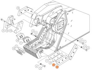 Нож неподвижный левый SH310-66 на гидроножницы Delta SH310R (аналог)