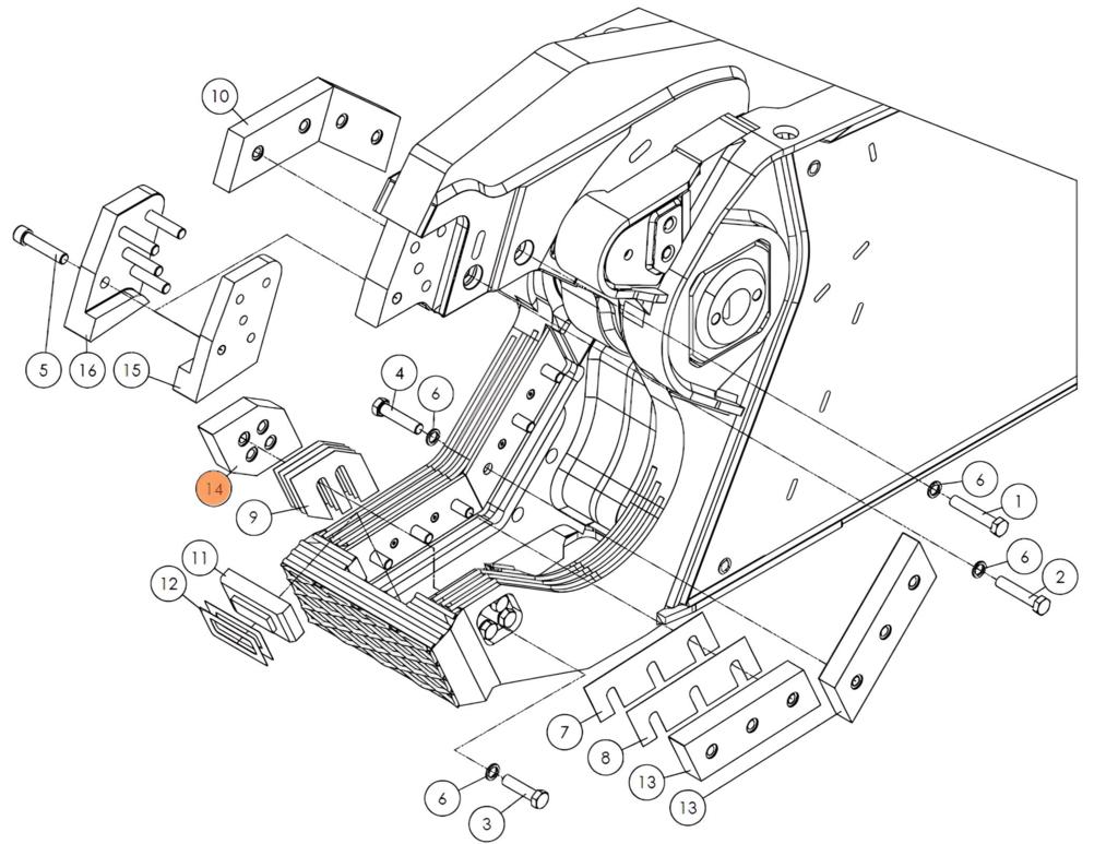 Нож неподвижный правый SH310-69 на гидроножницы Delta SH310R (аналог) купить с доставкой по РФ