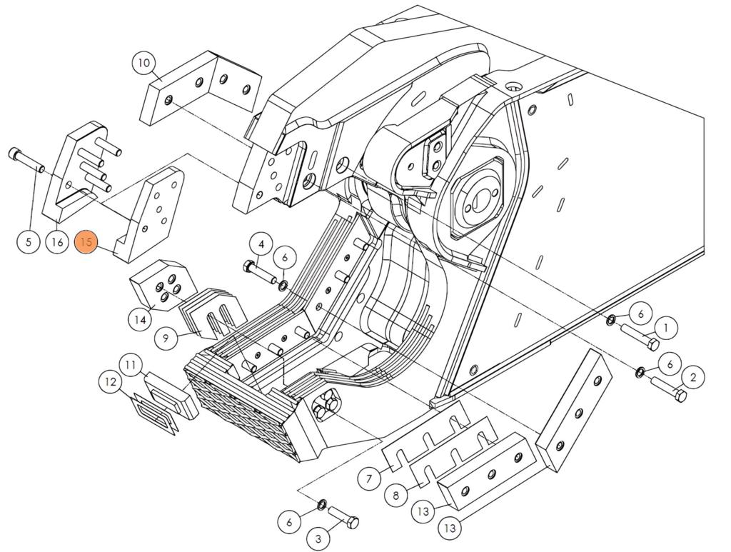 Прокалывающий нож SH310-69D (правый) на гидроножницы Delta SH310R (аналог) купить с доставкой по РФ