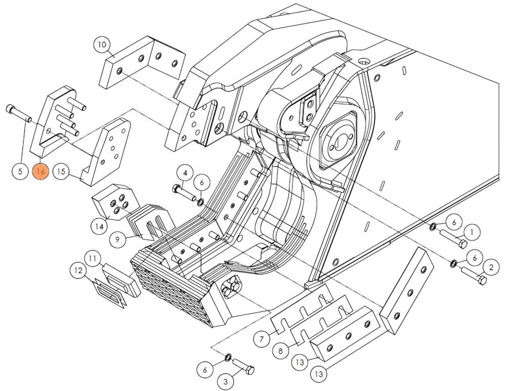 Прокалывающий нож SH310-69S (левый) на гидроножницы Delta SH310R (аналог) купить с доставкой по РФ
