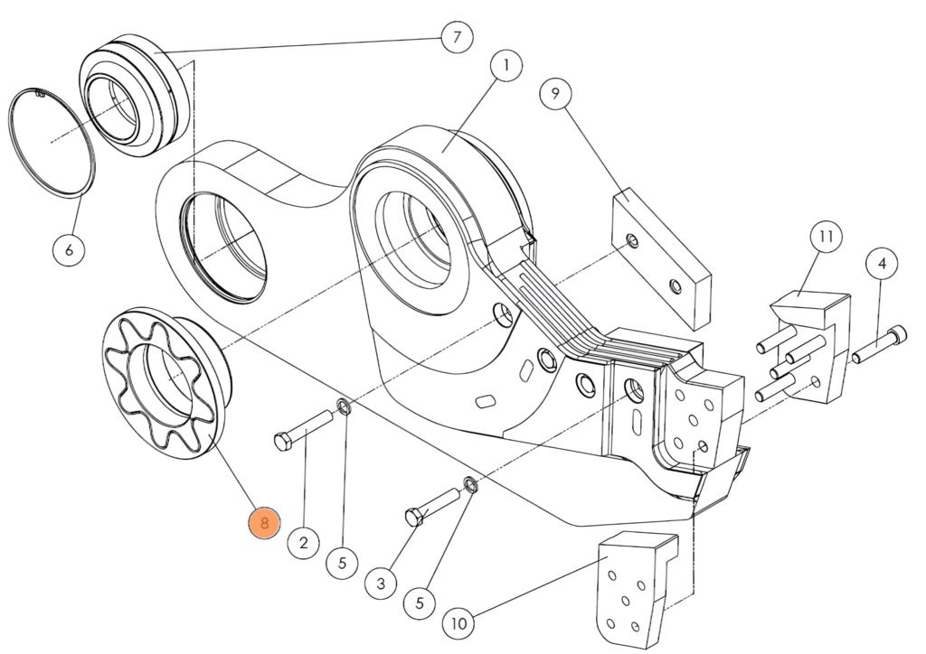 Втулка подвижной челюсти SH310-30 на гидроножницы Delta SH310R (аналог) купить с доставкой по РФ