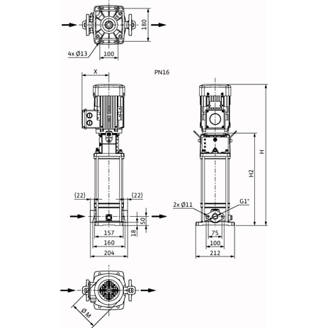Насос Wilo HELIX V 220-1/16/E/KS/400-50 заказать со складов по всей России