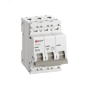 Автоматический выключатель EKF ВА 47-63N 3P 10А (В) 4,5 кА