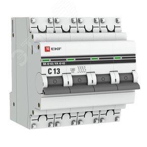 Автоматический выключатель EKF PROxima четырехполюсный 0.5А С 4.5кА купить с доставкой по РФ