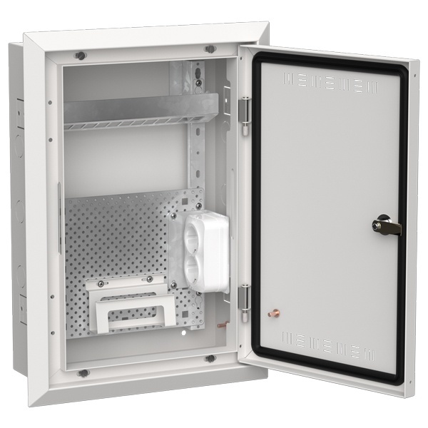 Щитовое оборудование IEK TITAN 5 Корпус мультимедиа ЩРн-24 (1х24) 460х310х140мм IP30 белый купить с доставкой по РФ