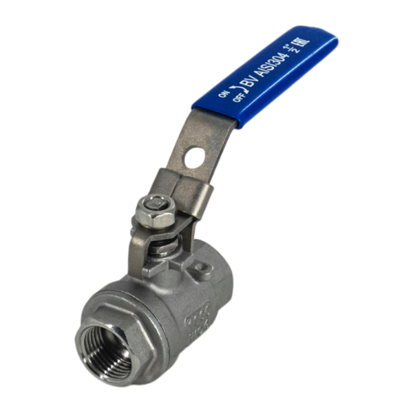 Кран шаровый муфтовый двусоставной с фиксатором нержавеющий (2PCH), AISI304 DN15 (1/2"), (CF8), PN63 купить с доставкой по РФ