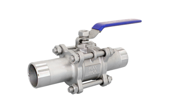 Кран шаровый приварной трехсоставной нержавеющий (3PC), AISI316 DN 150 (CF8M), PN16 купить с доставкой по РФ