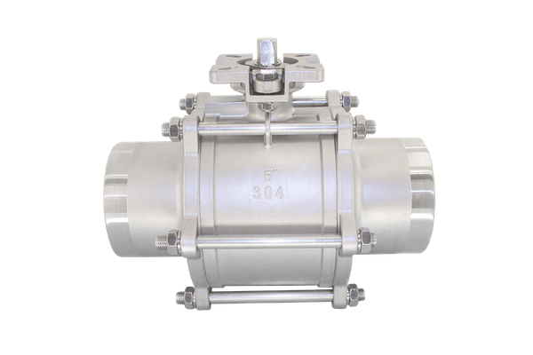Кран шаровый приварной трехсоставной нержавеющий (3PC), AISI316 DN 125 (CF8M), PN16 купить с доставкой по РФ