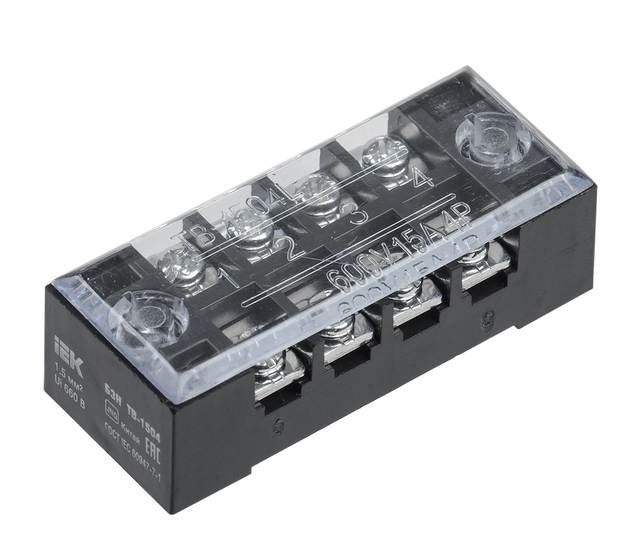 Блок зажимов IEK БЗН ТВ-1504 1,5 мм2 15A 4 пары купить с доставкой по РФ