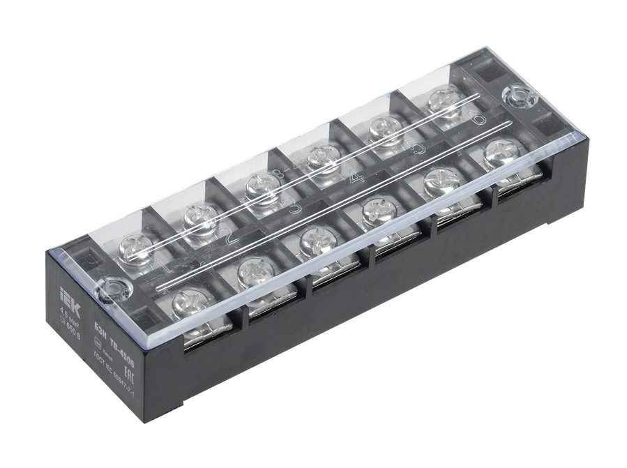 Блок зажимов наборный IEK БЗН ТВ-4506 4,5мм2 45A 6 пар купить с доставкой по РФ