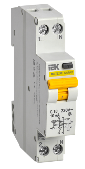 Выключатель автоматический дифференциального тока IEK KARAT АВДТ32МL C10 10мА