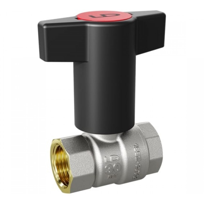 Шаровой кран LD ВВ 3/4" Pride с пластиковой T-ручкой, с синей и красной вставкой купить с доставкой по РФ