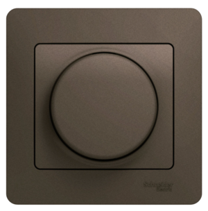 Светорегулятор поворотный Systeme Electric GLOSSA 300Вт шоколад в сборе