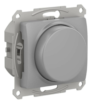 Светорегулятор (диммер) Systeme Electric GLOSSA скрытой установки поворотно-нажимной LED RC 400Вт механизм алюминий