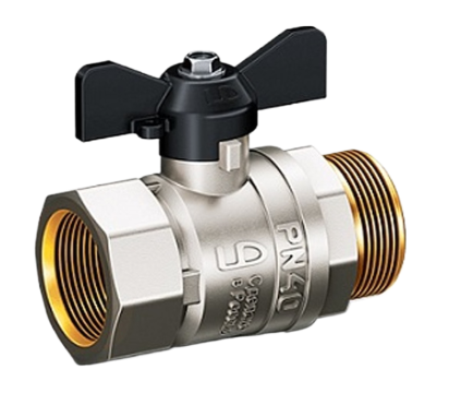 Шаровой кран LD Pride Кран шаровой латунный 47.32.B-Н.Б, вн./нар.резьба, ручка-бабочка, 1 1/4" 47.32.B-Н.Б купить с доставкой по РФ