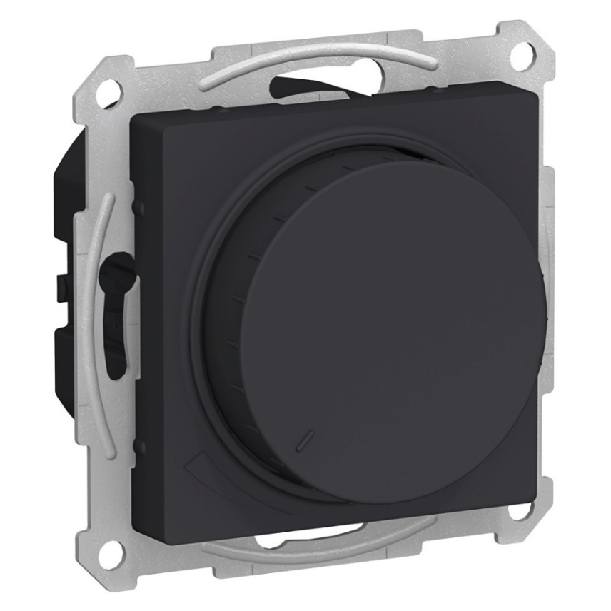 Светорегулятор (диммер) Systeme Electric ATLASDESIGN скрытой установки поворотно-нажимной LED RC 400Вт механизм карбон купить с доставкой по РФ