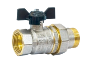 Шаровой кран LD Кран шаровой латунь никель Pride Ду 20 Ру40 ВР американка полнопроходной бабочка 007-8018