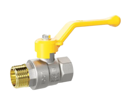 Шаровой кран LD Кран шаровой латунь никель газ Pride Ду 15 Ру40 ВР/НР полнопроходной рычаг купить с доставкой по РФ