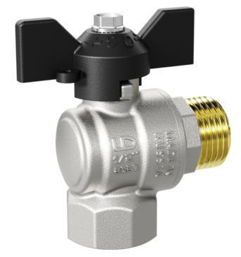 Кран шаровой латунный LD Pride 47.15.В-Н.У.Б Ду15 Ру40 угловой, вн-нр, (бабочка) купить с доставкой по РФ