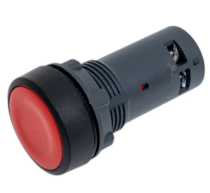 Кнопка Systeme Electric SB7 моноблочная 22мм красная с возвратом, пластик, 1НО+1НЗ, IP65