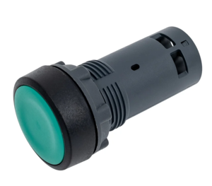 Кнопка Systeme Electric SB7 моноблочная 22мм зеленая с возвратом, пластик, 1НО, IP65