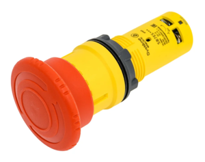 Кнопка аварийного останова Systeme Electric SB7 моноблочная 22мм красная, Ø40, повернуть для возвр, пластик, 1НО+1НЗ