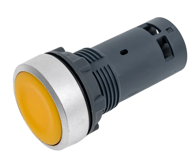Кнопка Systeme Electric SB7 моноблочная 22мм желтая с возвратом, металл, 1НО, IP65 купить с доставкой по РФ