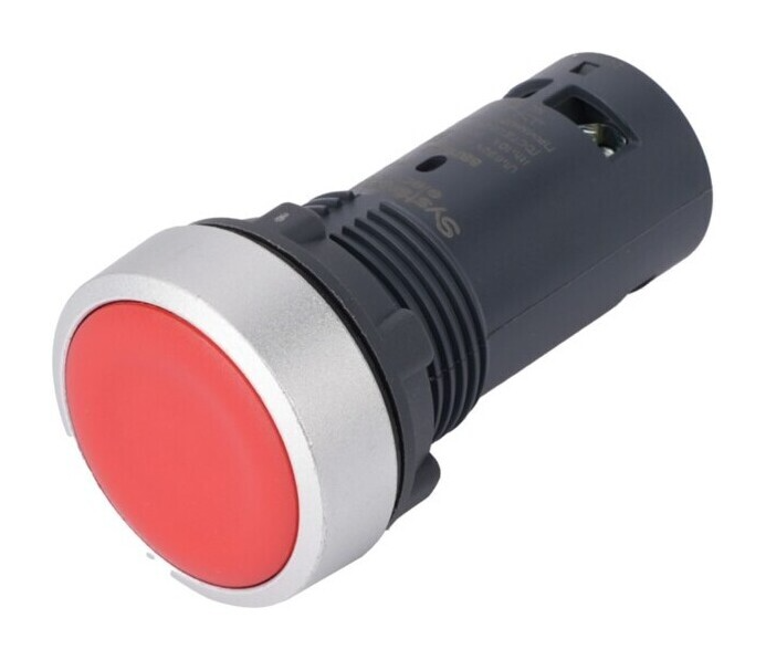 Кнопка Systeme Electric SB7 моноблочная 22 мм красная с возвратом, металл, 1НЗ, IP65 купить с доставкой по РФ
