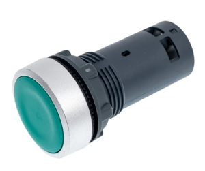 Кнопка Systeme Electric SB7 моноблочная 22мм зеленая с возвратом, металл, 1НО, IP65