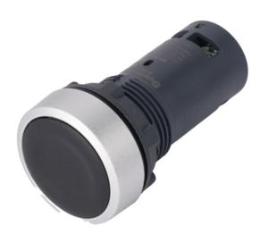 Кнопка Systeme Electric SB7 моноблочная 22мм черная с возвратом, металл, 1НО, IP65