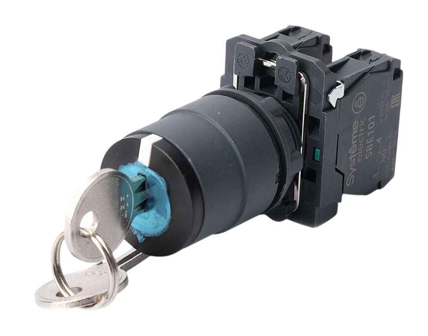 Переключатель Systeme Electric SB5 в сборе модульный 22мм 3 позиции с фиксацией ключ 2НО купить с доставкой по РФ