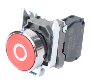 Кнопка Systeme Electric SB4 в сборе модульная 22мм красная металл 1НЗ с маркировкой "О"