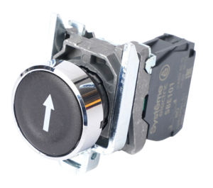 Кнопка Systeme Electric SB4 в сборе модульная 22мм черная металл 1НО с марк стрелка вниз