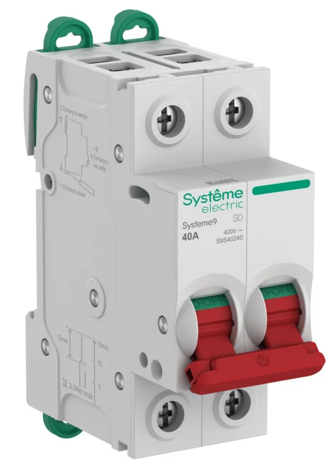 Выключатель нагрузки (ВН) Systeme Electric Systeme9 2P 40A 400В купить с доставкой по РФ
