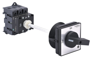 Выключатель-разъединитель Systeme Electric 3p 40a с чёрной выносной рукояткой на дин-рейке/плате