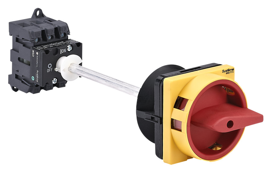 Выключатель-разъединитель Systeme Electric 3p 32a с красной выносной рукояткой на дин-рейке/плате купить с доставкой по РФ
