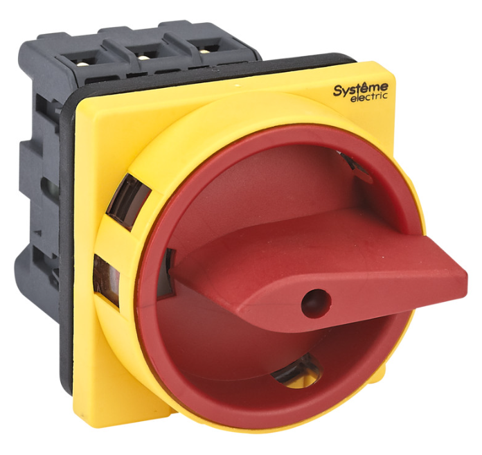 Выключатель-разъединитель Systeme Electric 3p 32a с красной рукояткой на дверцу 4 винтами купить с доставкой по РФ