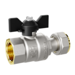 Кран шаровой латунный LD Pride 47.15.В-НкГк.У.Б Ду15 Ру40 угловой, с накидной гайкой (бабочка) купить с доставкой по РФ