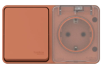Блок: розетка з/к со шт. 16А, выключатель 1-клав.10А, Systeme Electric AtlasDesign PROFI IP54 О/У терракотовый купить с доставкой по РФ