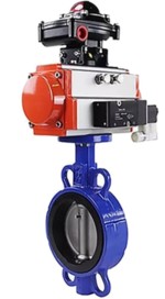 Затвор дисковый поворотный DN.ru WBV3432N-2W-Fb-H Ду150 Ру16, корпус - углеродистая сталь WCB, уплотнение - NBR, с пневмоприводом DN.ru PA-DA-130, пневмораспределителем 4V320-10 220В, БКВ APL-510N EX и БПВ AFC2000 купить с доставкой по РФ