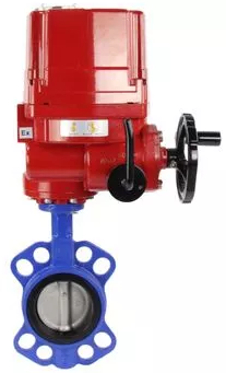 Затвор дисковый поворотный DN.ru WBV3432N-2W-Fb-H Ду125 Ру16, корпус - углеродистая сталь WCB, диск - нержавеющая сталь 316L, уплотнение - NBR, с взрывозащищенным электроприводом DN.ru QT-EX-020EM-O2-220VAC-У1