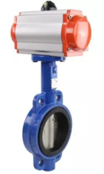 Затвор дисковый поворотный DN.ru WBV1413E-2W-Fb-H Ду40 Ру16, корпус - чугун GGG50, диск - чугун GGG40, уплотнение - EPDM, шток 9х9, F05, с пневмоприводом DN.ru PA-DA-065 купить с доставкой по РФ