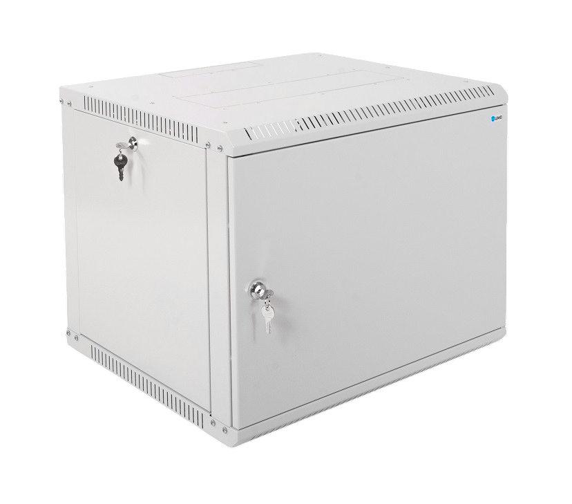 Шкаф телекоммуникационный настенный 19" 9U ЦМО ШРН-Э-9.500.1 металлическая дверь серый купить с доставкой по РФ