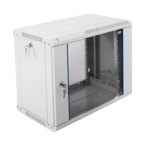 Коммутационный шкаф настенный 19" 9U ЦМО ШРН-Э-9.350 стеклянная дверь серый купить с доставкой по РФ